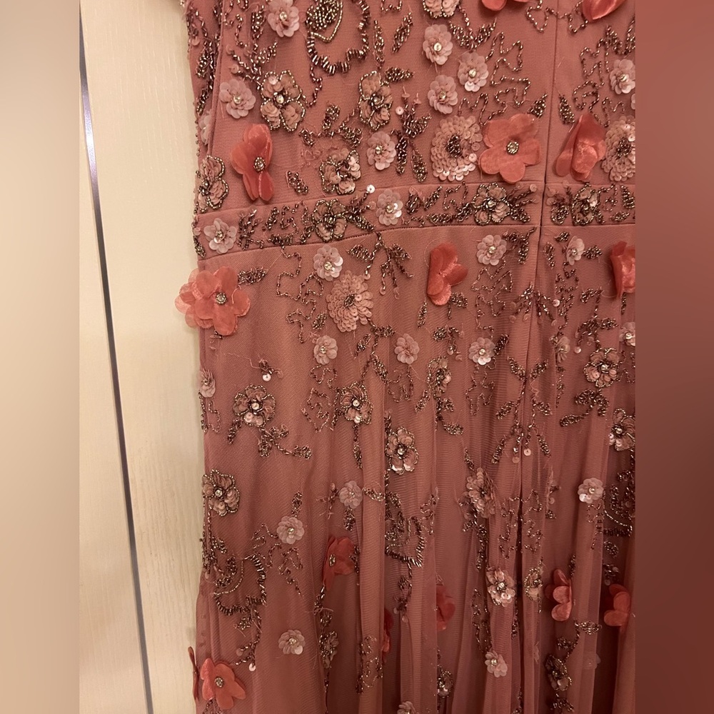Mac Duggal Blush Floral Midi Dress - Picture 13 of 16